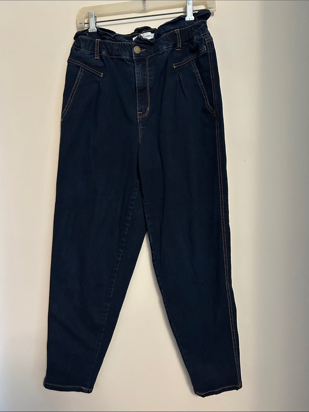 Vintage America ruffled top dark blue denim jeans very good condition size 10